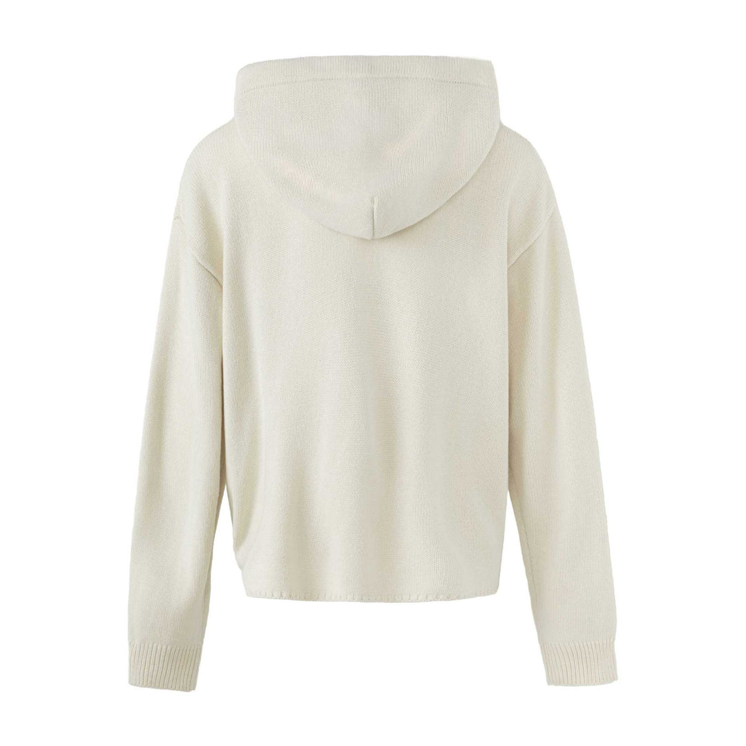 Damen Kapuzen-Strickjacke mit militärischen Zierknöpfen und Reißverschluss Shop Nory
