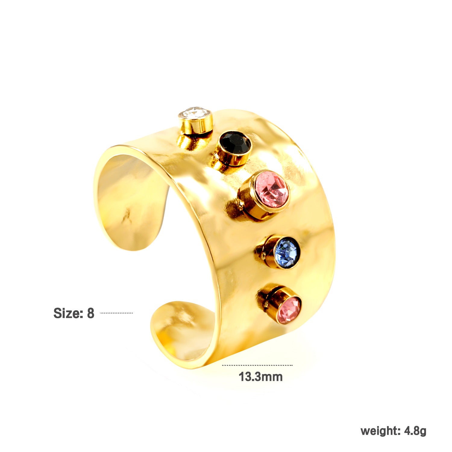 Damen offener Ring mit kunstvollen Steinen Shop Nory