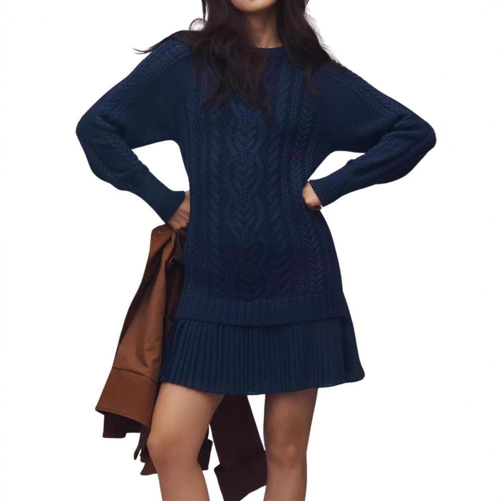 Damen nan Kabelstrick-Pullover mit Tunika-Schnitt, Zopfmuster und Rippbündchen Shop Nory