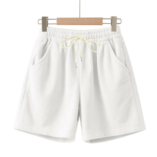Herren nan gerippte Jersey-Shorts mit elastischem Bund, dekorativem Kordelzug und seitlichen Eingrifftaschen