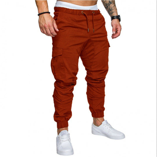 Herren nan karottenförmige Cargo-Jogger mit elastischem Bund Tunnelzug und verstärkten Knien Shop Nory