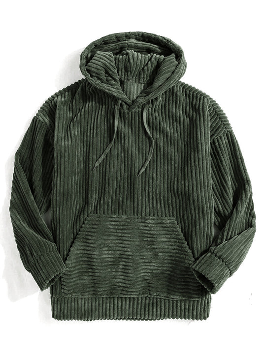 Unisex nan gerippter Samt-Hoodie mit Kapuze und Kängurutasche Shop Nory