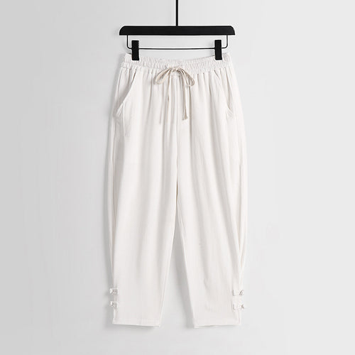 Damen Freizeit-Jogginghose mit Tunnelzug und Zierknöpfen am Knöchel Shop Nory