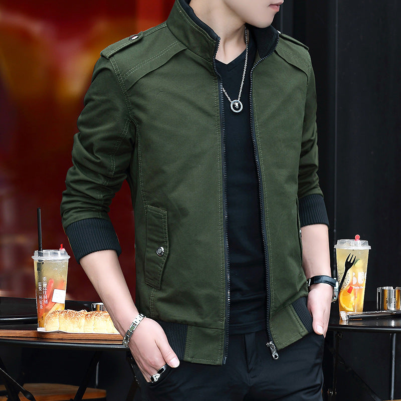 Herren leichter Canvas‑Bomber mit Teddyfleece‑Innenfutter, Epauletten und Rippbündchen Shop Nory