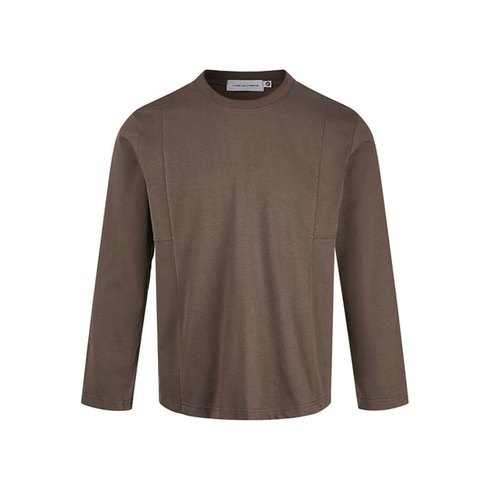 Unisex Technisches Langarmshirt mit Rundhalsausschnitt und nahtiertem Paneeldetail Shop Nory