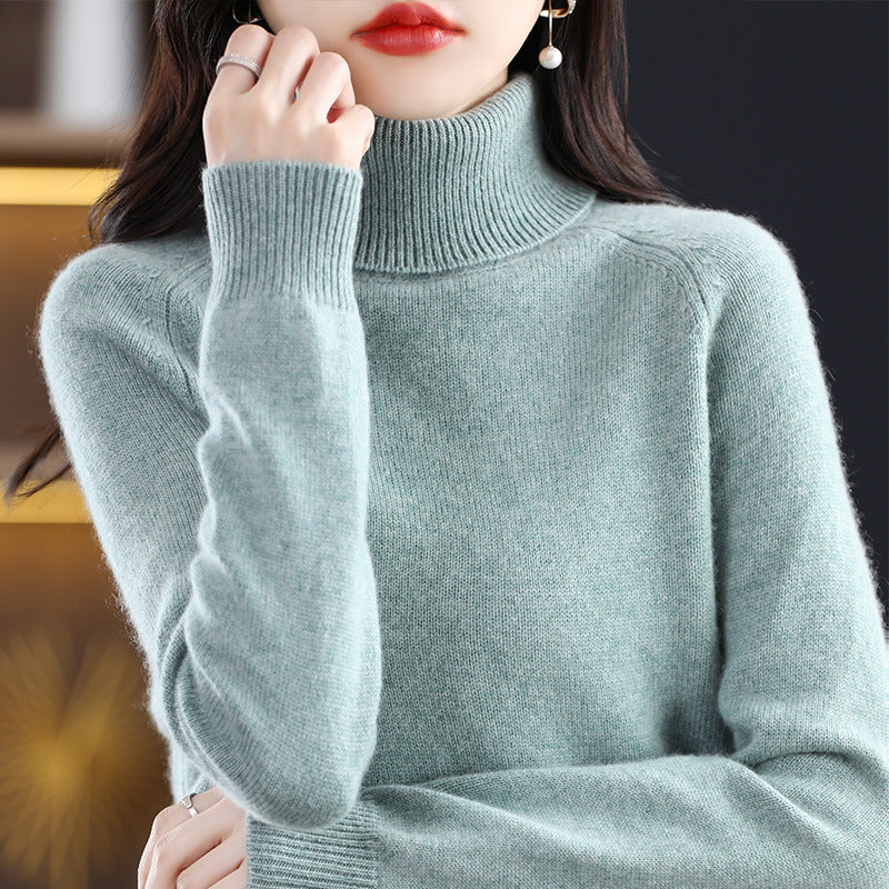 Damen Weicher Hochkragen-Pullover aus flauschigem Wollmix mit Raglanärmeln Shop Nory