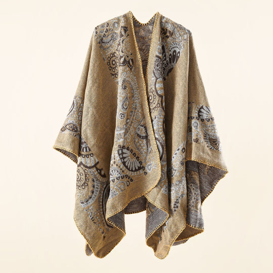Damen Jacquard-Überwurf mit Paisley-Muster und offenem Kimono-Fall Shop Nory