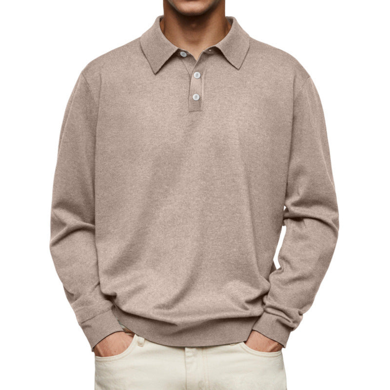 Herren Feinstrick Langarmpoloshirt mit Umlegekragen und Knopfleiste Shop Nory