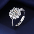 Damen zierlicher Blütenschmuck Ring mit funkelnden Steinen Shop Nory