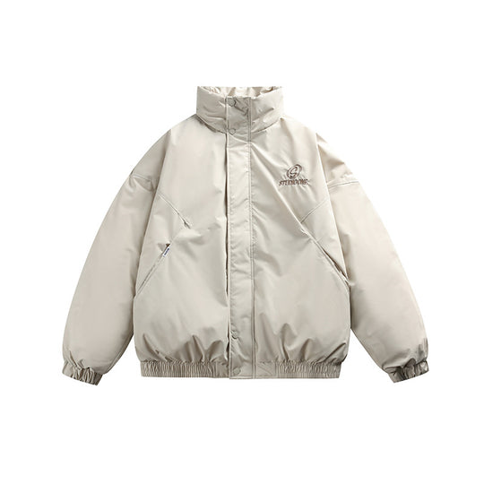 Unisex Boxy wattierte Kurzjacke mit Stehkragen und verdeckter Druckknopfleiste Shop Nory
