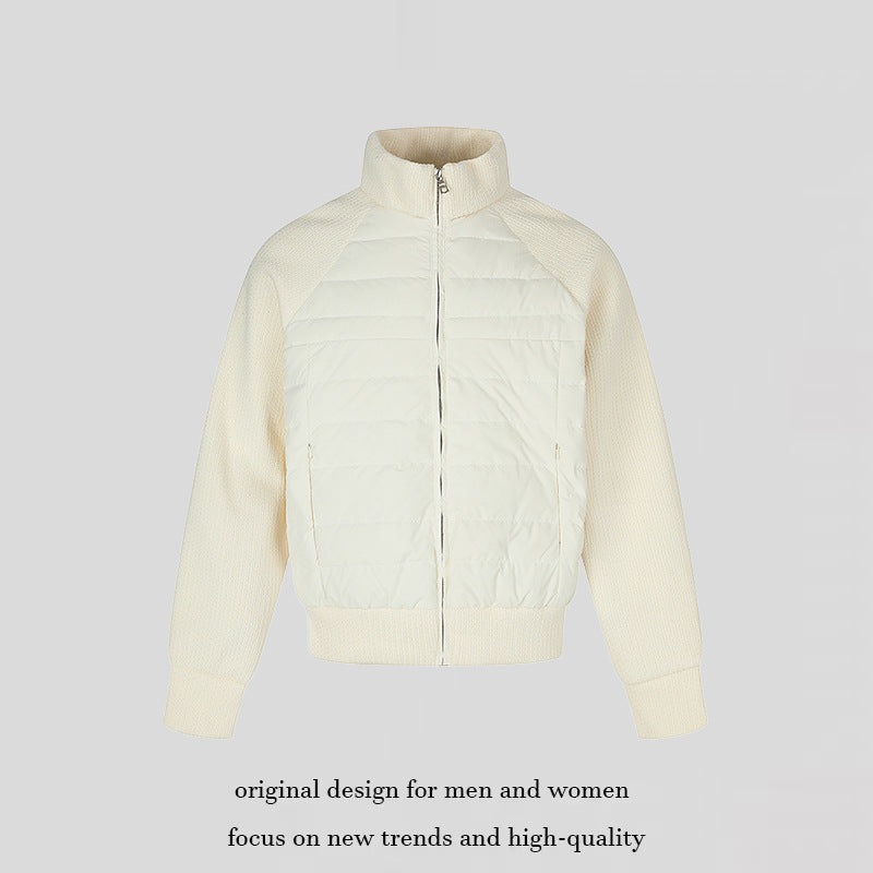 Damen gesteppte Strick‑Blend Bomberjacke mit Stehkragen und Raglanärmeln Shop Nory
