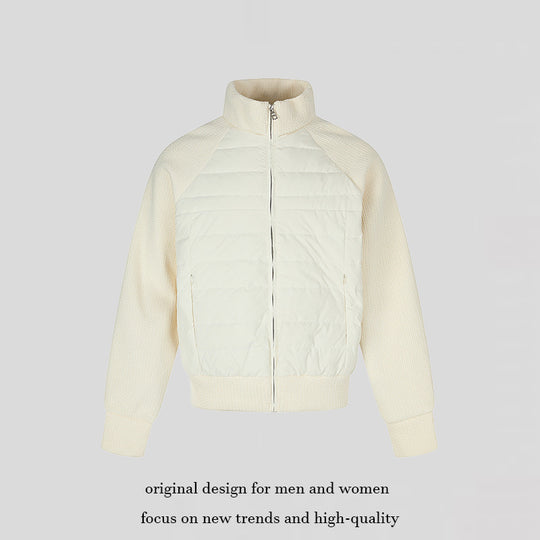 Damen gesteppte Strick‑Blend Bomberjacke mit Stehkragen und Raglanärmeln Shop Nory