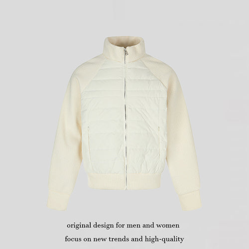 Damen gesteppte Strick‑Blend Bomberjacke mit Stehkragen und Raglanärmeln Shop Nory