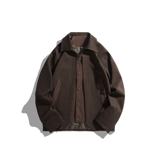 Herren leichte Freizeitjacke mit Hemdkragen, Druckknopfleiste und verdeckten Nahttaschen Shop Nory
