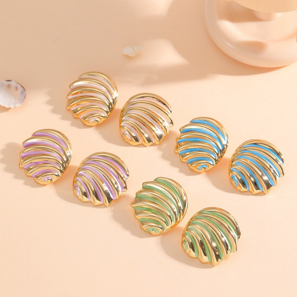 Damen Ohrclips im maritimen Muschel-Design Shop Nory