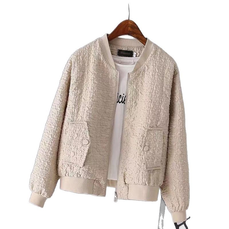 Damen Modische Boucle-Jacke mit Reißverschluss Shop Nory