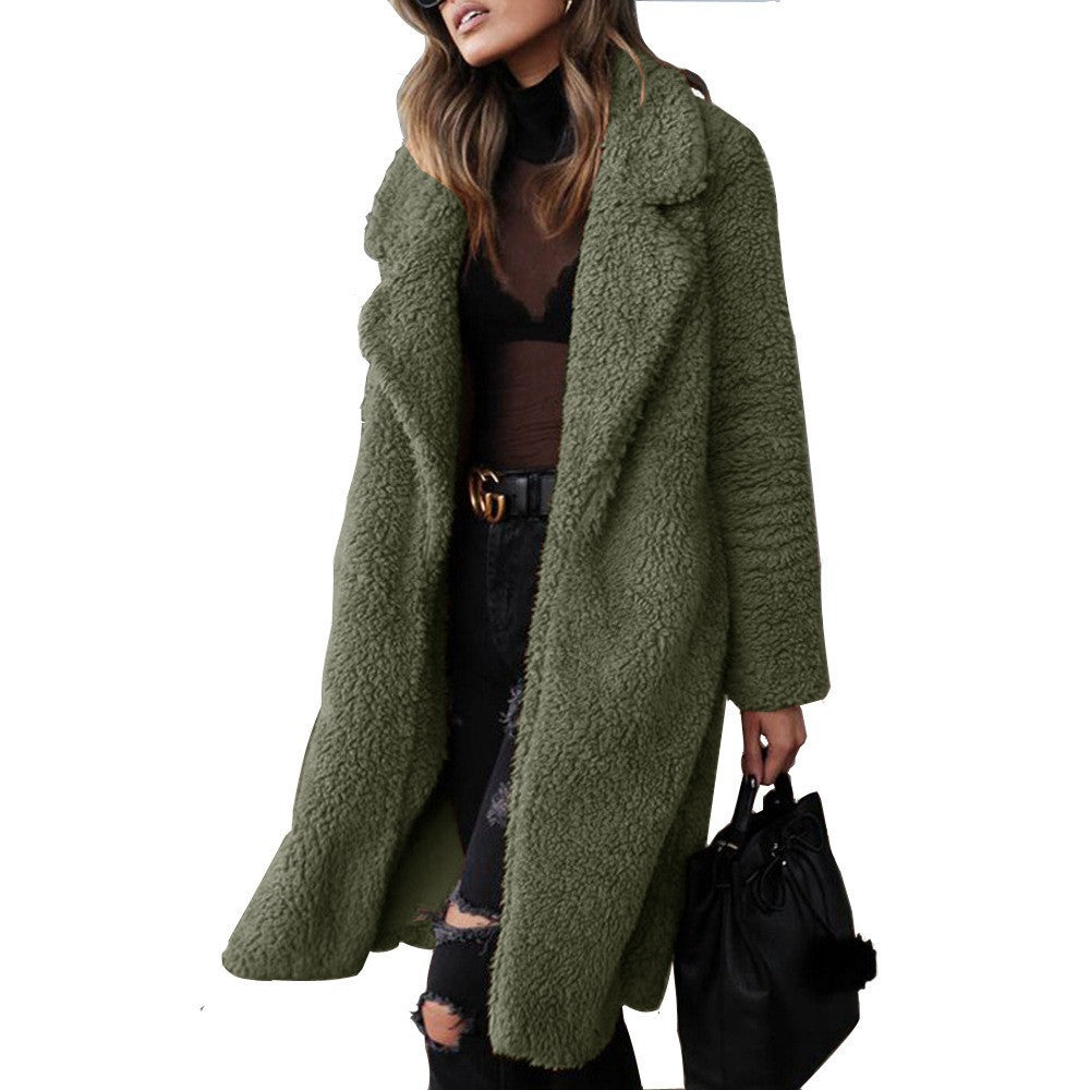 Damen nan kuscheliger Teddy-Mantel mit Oversize-Schnitt und hohem Reverskragen Shop Nory