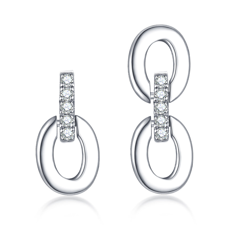 Damen Ohrringe mit modernem Ketten-Design und funkelnden Zirkonia Shop Nory
