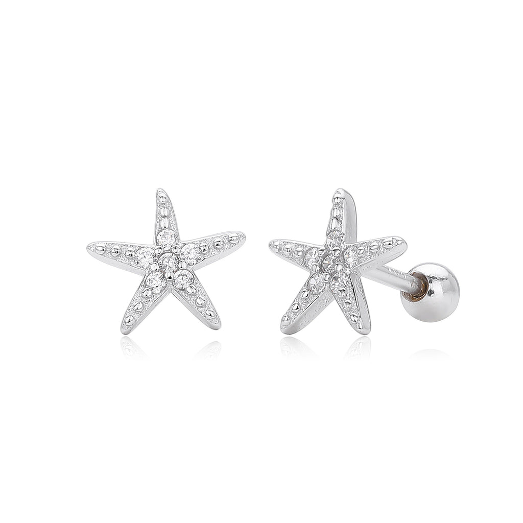 Damen Ohrstecker im stilvollen Seestern-Design aus hochwertigem 925 Sterling Silber Shop Nory