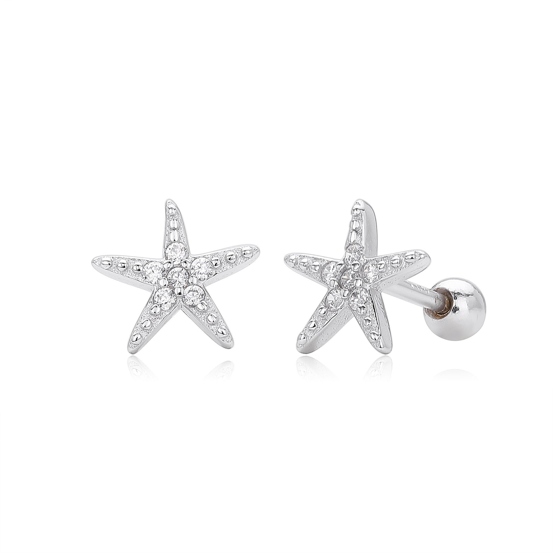 Damen Ohrstecker im stilvollen Seestern-Design aus hochwertigem 925 Sterling Silber Shop Nory