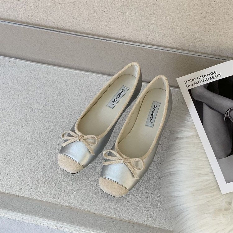 Damen Elegante Ballerinas mit modischem Schleifenakzent und weichem Fußbett