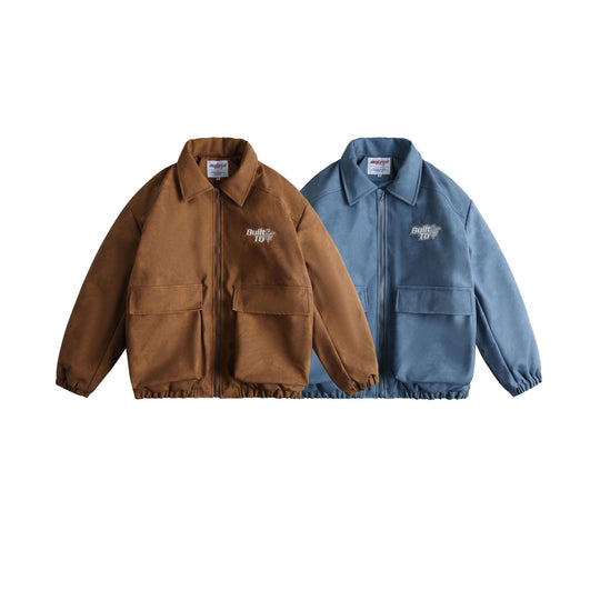 Herren Boxy Suede-Optik Blousonjacke mit aufgesetzten Pattentaschen Shop Nory