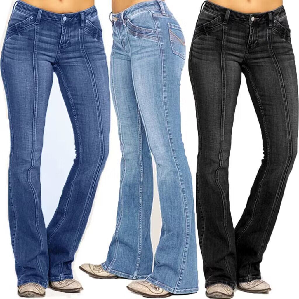Damen Bootcut Jeans mit Stretch und elegantem Schnitt