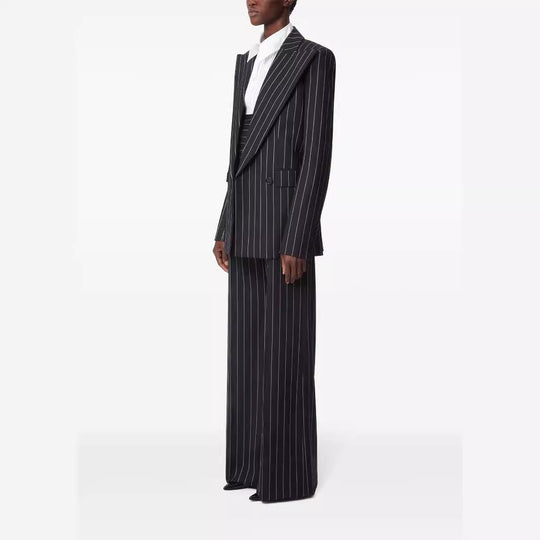 Damen Oversize Nadelstreifen Zweiteiliger Tailoring-Anzug mit weitem High‑Waist‑Hosenbein Shop Nory
