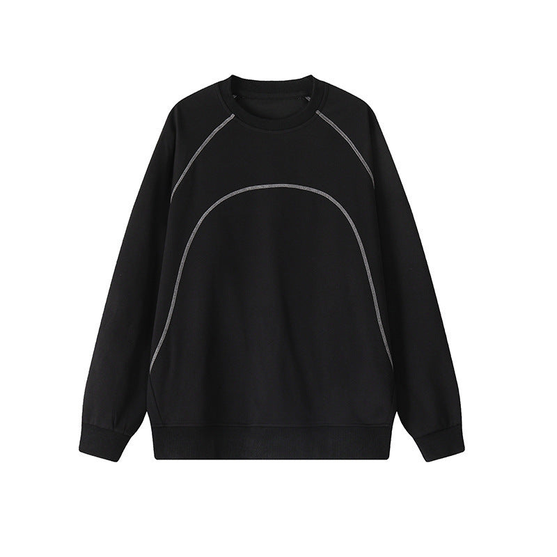 Herren Lockeres Sweatshirt aus Frottee mit dekorativen Sattel- und Steppnähten Shop Nory
