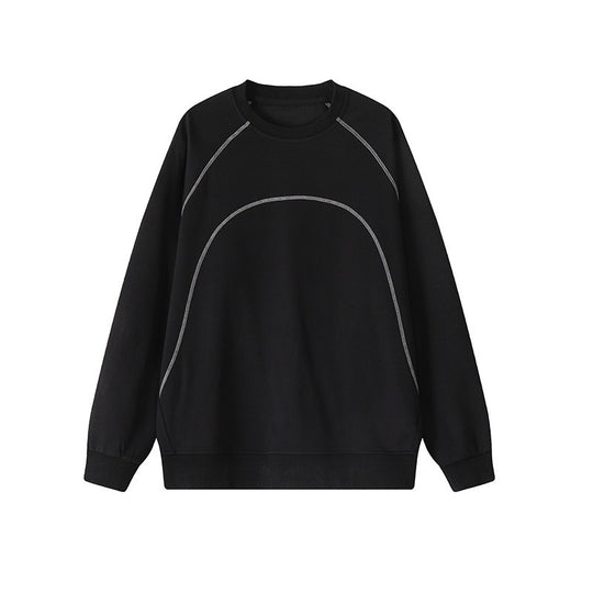 Herren Lockeres Sweatshirt aus Frottee mit dekorativen Sattel- und Steppnähten Shop Nory