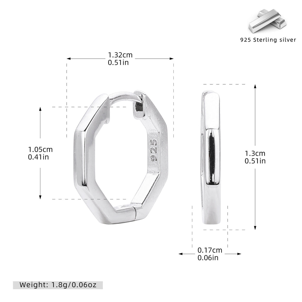 Damen Geometrische Creolen aus vergoldetem 925 Sterling Silber Shop Nory