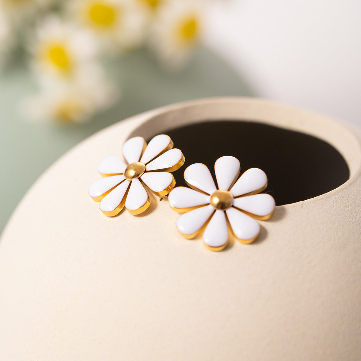 Damen Ohrhänger im floralen Design aus hochwertigem Edelstahl Shop Nory