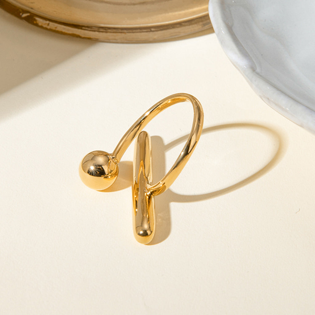 Damen Offener Ring aus Edelstahl mit modernem Knoten-Design Shop Nory