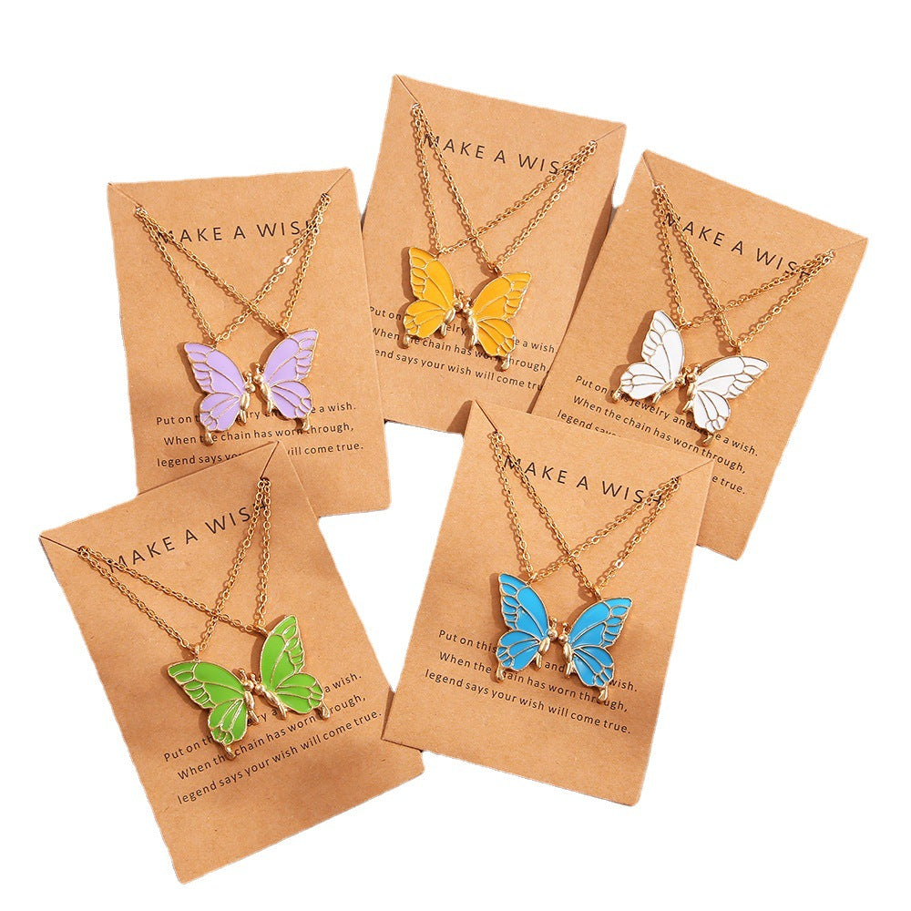 Damen Halskette mit filigranem Schmetterlingsanhänger Shop Nory