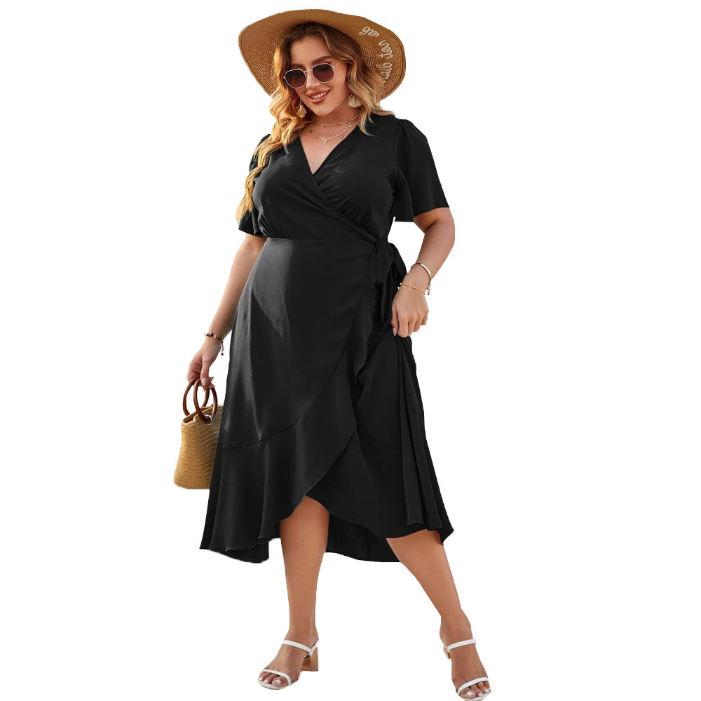 Damen Wickelmaxikleid mit eleganter Drapierung und since Silhouette