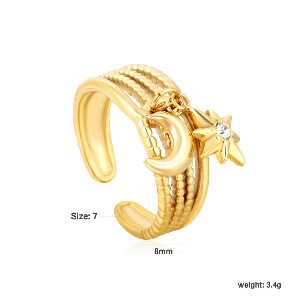 Damen Ring mit bunten Kristall-Akzenten und geschwungenem Design Shop Nory