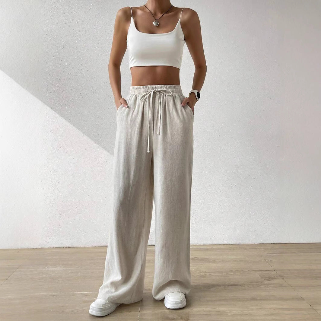 Damen entspannte Leinenhose