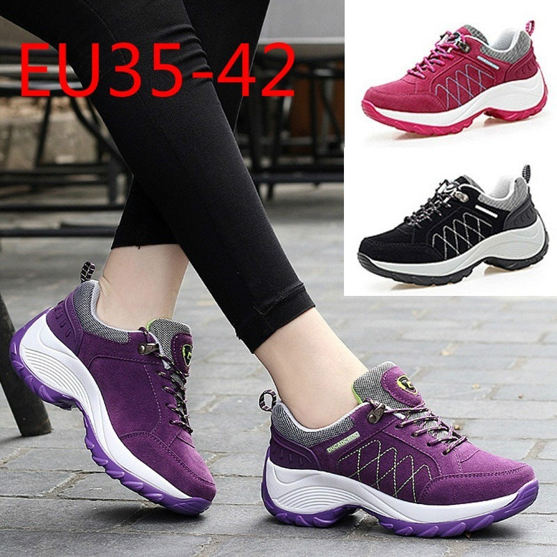 Damen Bequeme Outdoor-Walking-Sneaker mit verstärkter Profilsohle und gepolstertem Knöchelkragen Shopy Nory