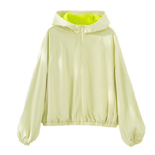Damen Leichte Kapuzenjacke mit Kurzreißverschluss, Raglanärmeln und elastischem Saum Shop Nory