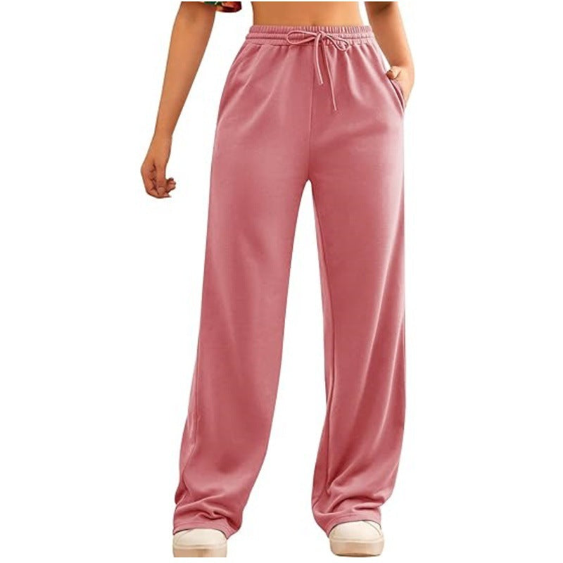Damen nan fließende Relax-Palazzohose mit hohem Komfortbund, Kordelzug und seitlichen Einschubtaschen Shop Nory