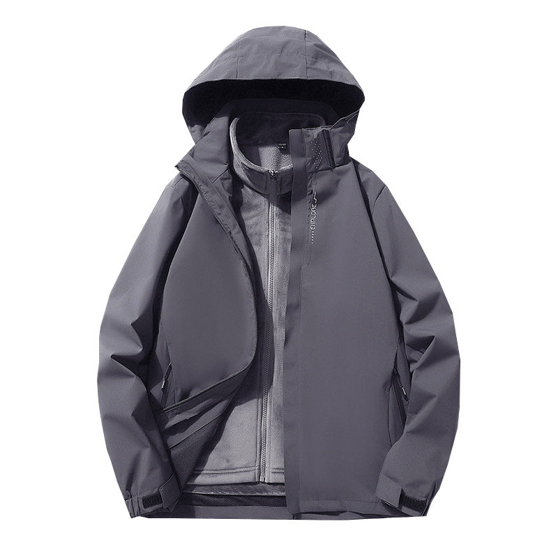Herren Dreilagige wasserdichte Outdoor-Softshelljacke mit abnehmbarer Fleece-Innenjacke Shop Nory