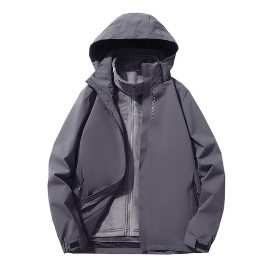 Herren Dreilagige wasserdichte Outdoor-Softshelljacke mit abnehmbarer Fleece-Innenjacke Shop Nory