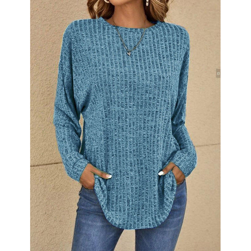 Damen Oversized Struktur-Strickpullover mit Rundhals und Eingrifftaschen Shop Nory