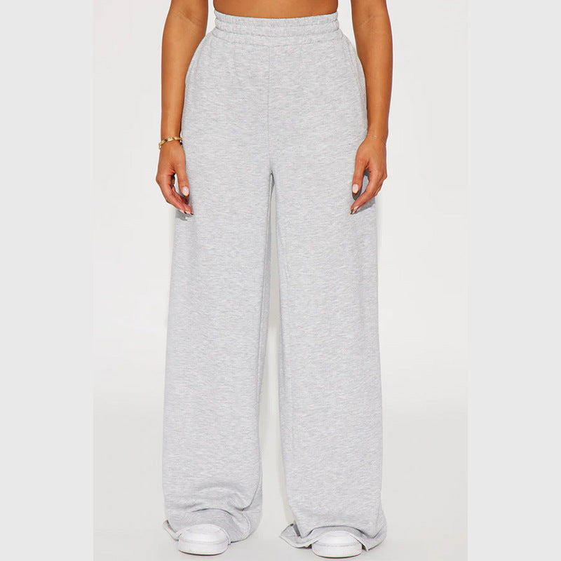 Damen nan weite Highwaist Palazzo-Loungehose mit doppelt gerafftem Komfortbund und fließender Wide‑Leg-Silhouette Shop Nory