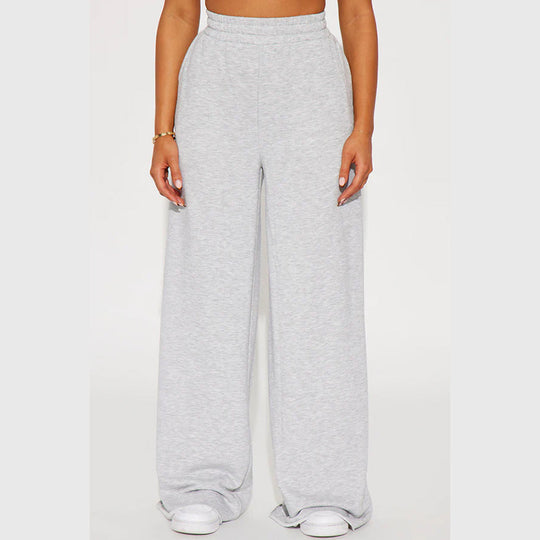 Damen nan weite Highwaist Palazzo-Loungehose mit doppelt gerafftem Komfortbund und fließender Wide‑Leg-Silhouette Shop Nory