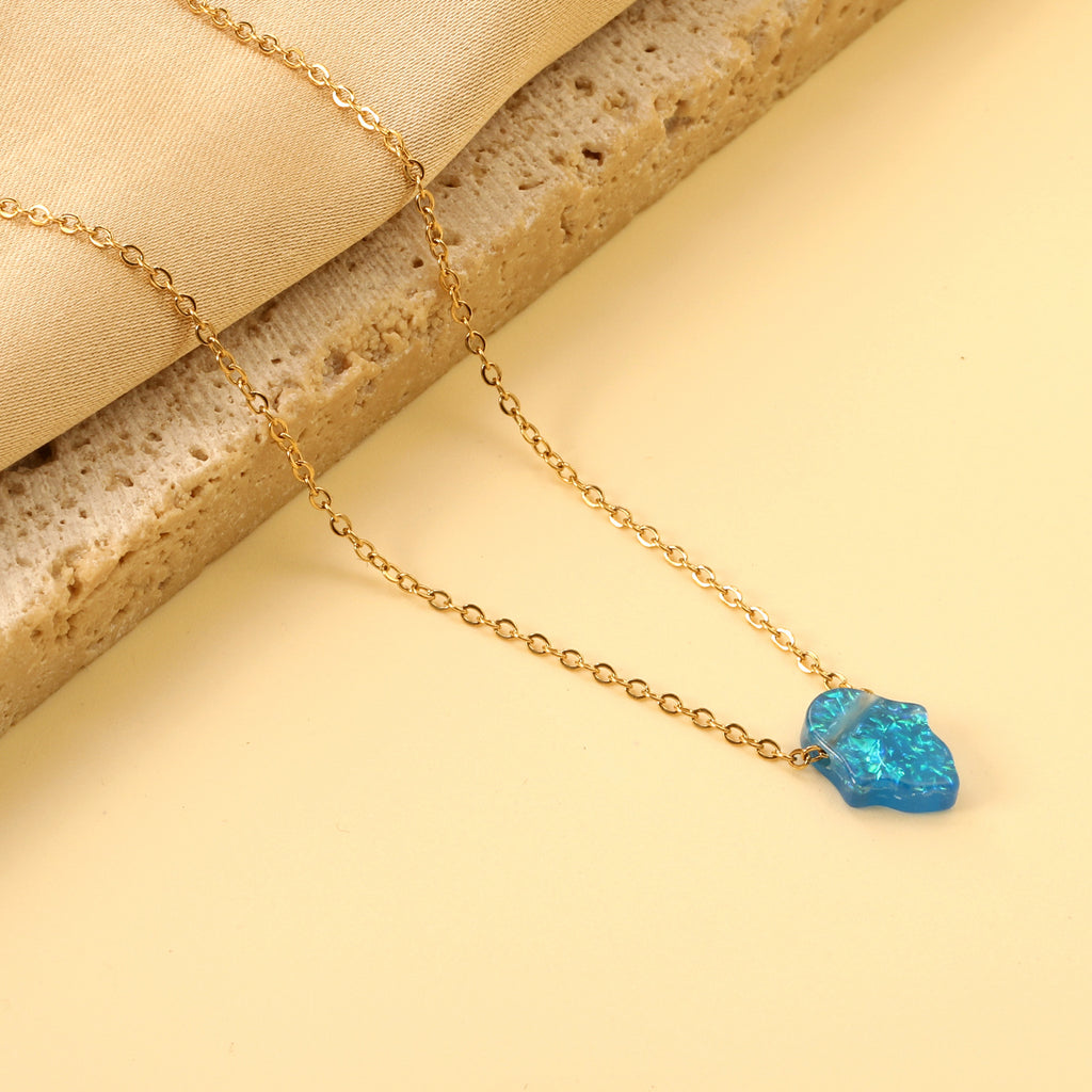Damen Halskette mit kunstvollem Hamsa-Anhänger aus hochwertigem Edelstahl und goldplattierter Kette Shop Nory