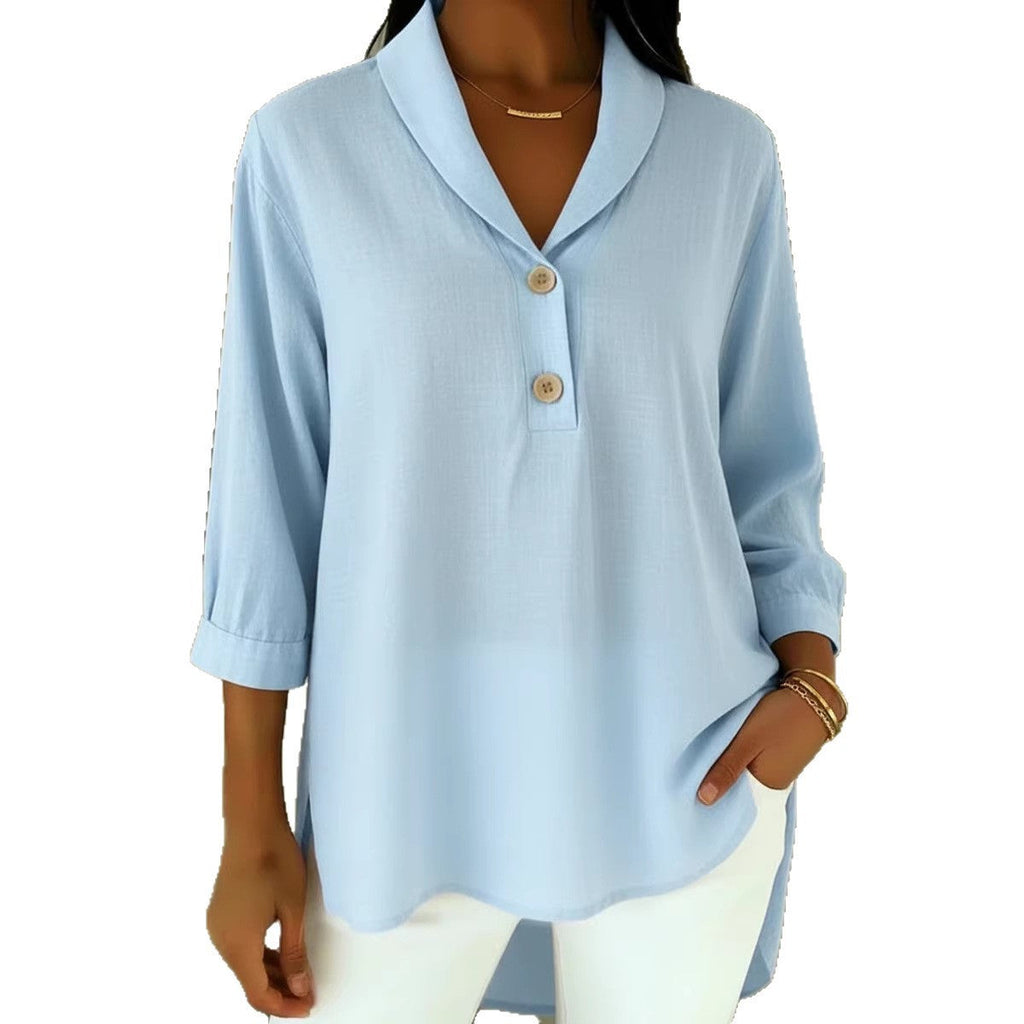 Damen Elegantes Hemd mit modernem Kragen und Knopfdetails