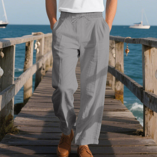 Herren luftige Freizeithose mit elastischem Bund und seitlichen Taschen Shopnory