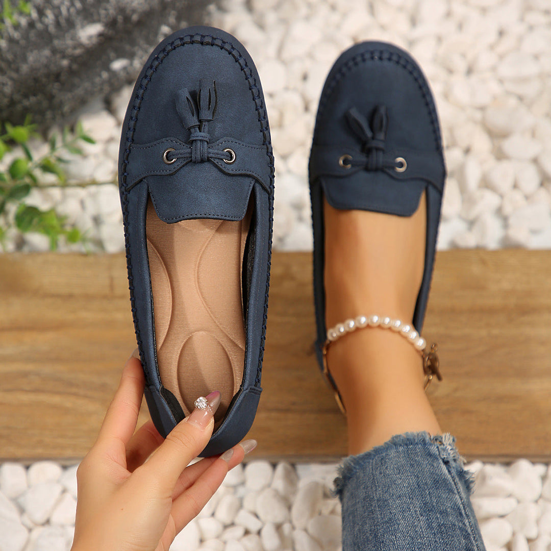 Damen Mokassin-Schuhe mit dekorativem Knoten
