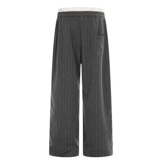 Damen Weite Pinstripe-Culotte-Hose mit elastischem Bund und Kordelzug Shop Nory